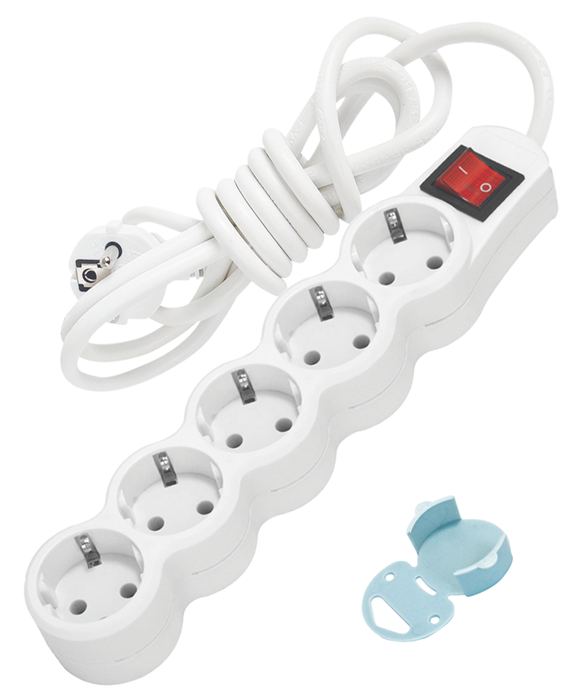 Подовжувач з/з, 5 гнізд, 3м, з вимикачем, 10А, MARSO